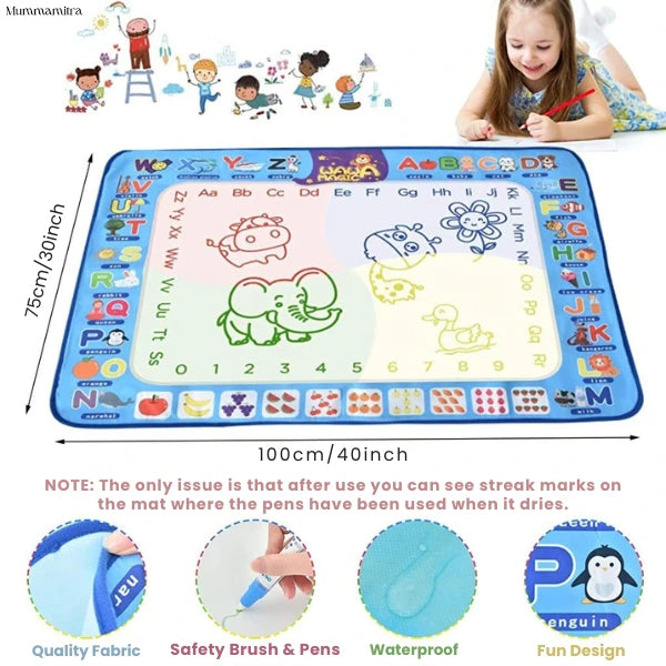 Magic Water Doodle Mat – Reusable, Mess-Free Learning for Kids with Skin friendly material